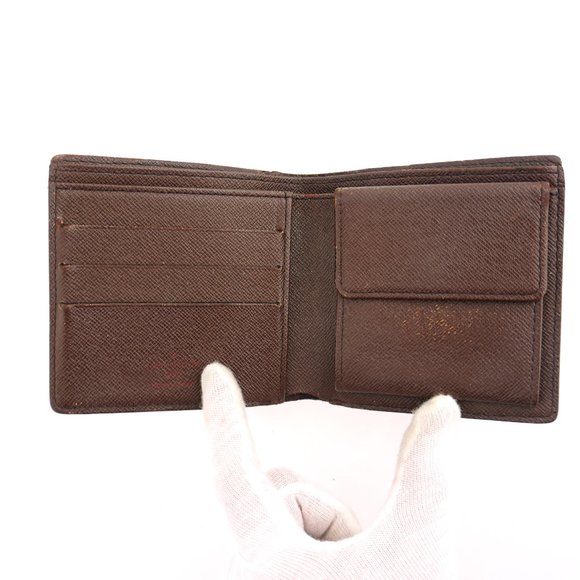 LOUIS VUITTON Marco Damier Ebene Canvas Leather Bifold Mens Wallet Spain - Picture 3 of 10